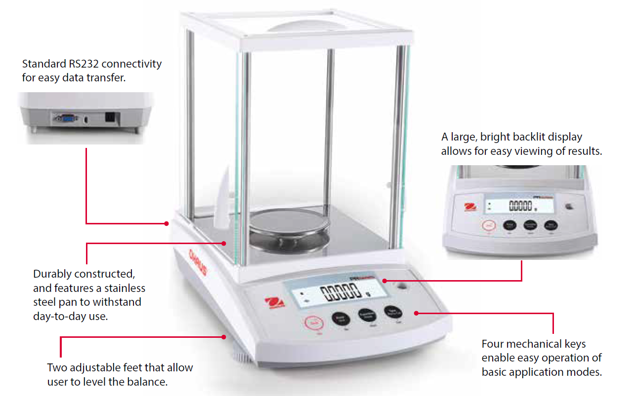 Ohaus PR Series Precision details