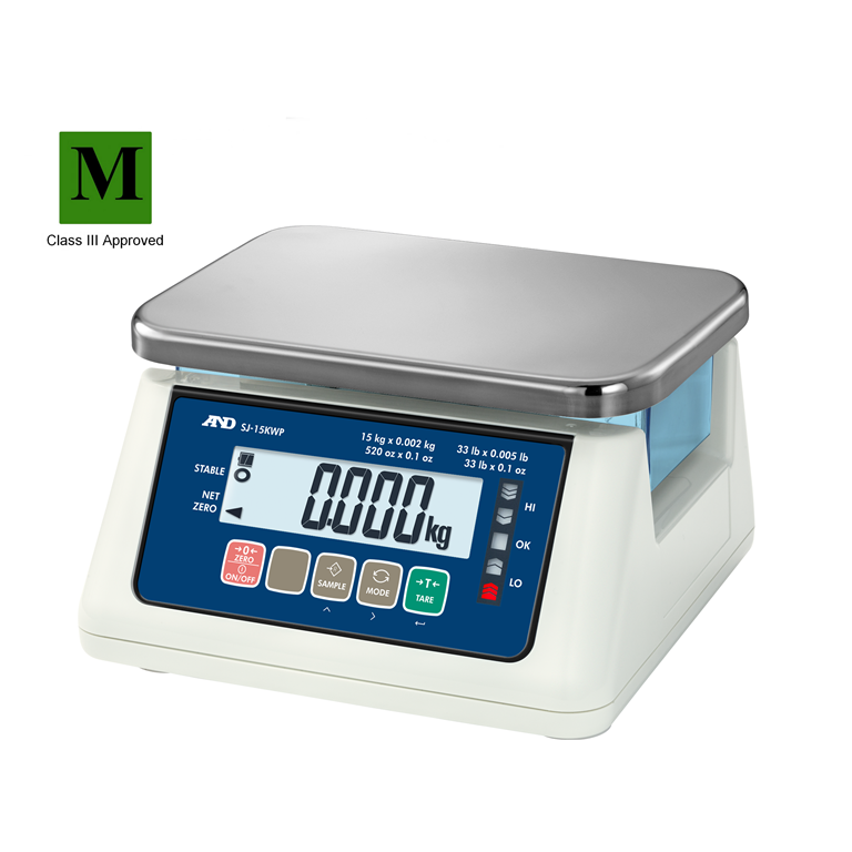 A&D SJ-3000WP EC Trade Approved  IP67 Waterproof Scale