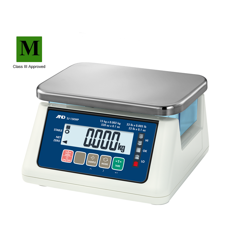 A&D SJ-6000WP EC Trade Approved IP67 Waterproof Scale