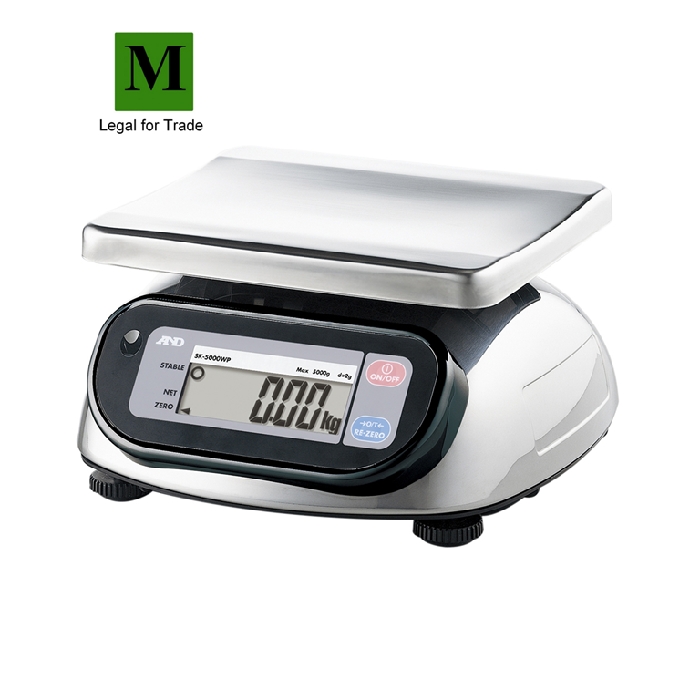A&D SK-2000WP Stainless IP65 Scale Trade Approved