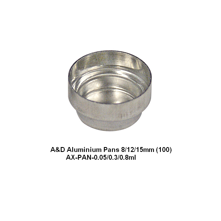 A&D Round aluminum analytical pans (100 pcs)