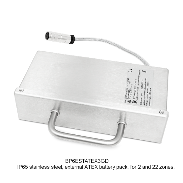 Dini Argeo IP65 stainless steel, external ATEX battery pack, for 2 and 22 zones BP6ESTATEX3GD