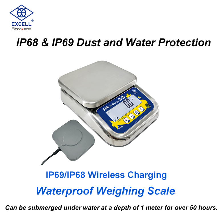 Excell SUB Aircharge IP69/IP68 Wireless Charging Waterproof Weighing Scale