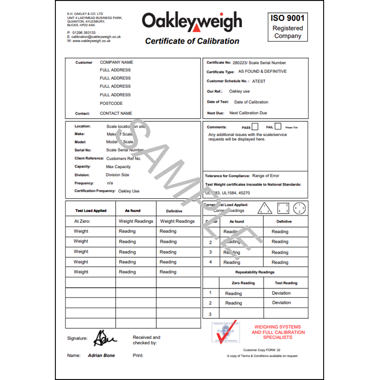 Calibration Certificate