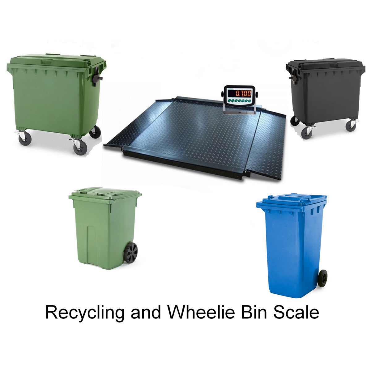 Waste and Recycling scale. Ideal for weighing skips and wheelie bins.