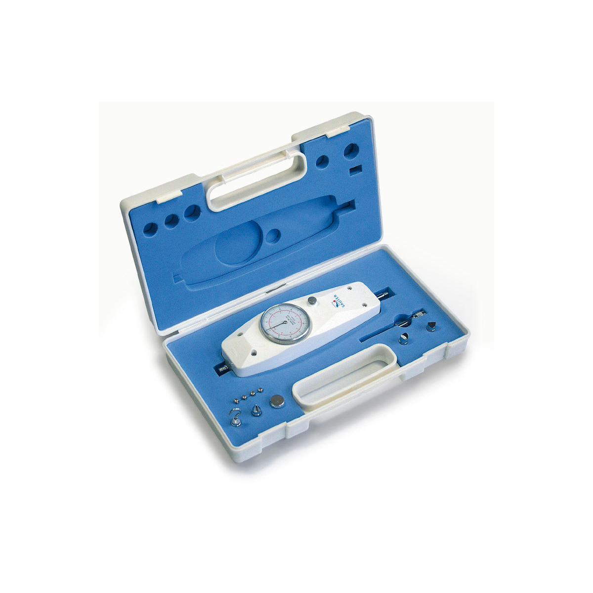 Force gauge for measuring push and pull forces and peak hold function